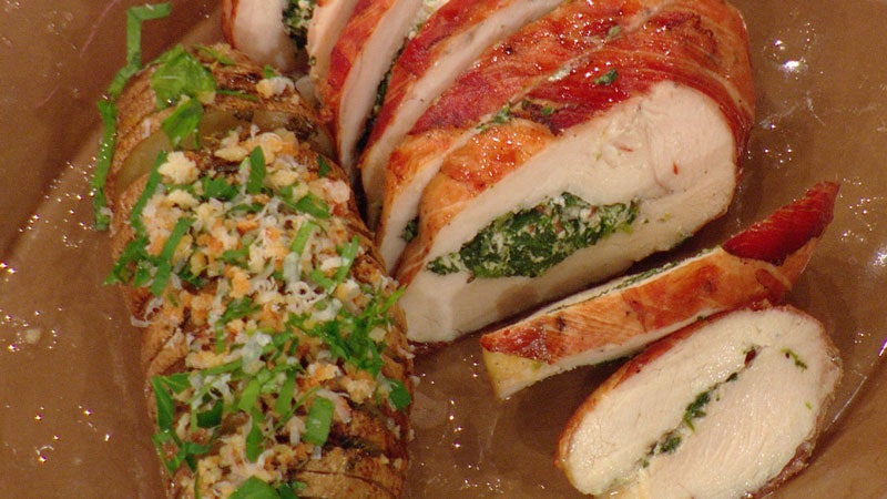 Jacques Pepin's Chicken Ballottine Stuffed with Spinach, Cheese and